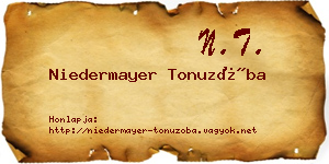 Niedermayer Tonuzóba névjegykártya